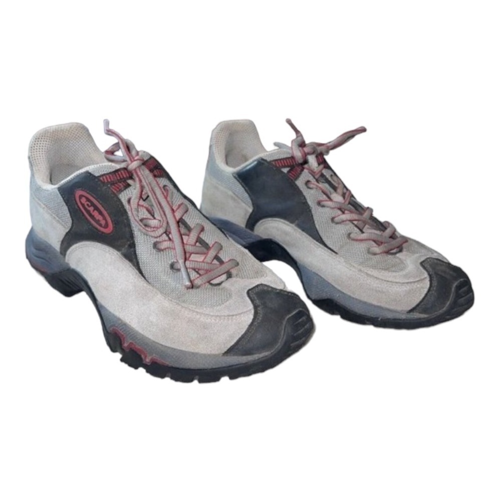 SCARPA Womens Gray Suede Vibram Hiking Shoes Sz 40.5
